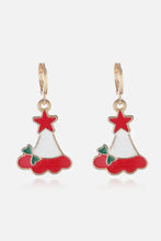 Christmas theme alloy earrings with Santa Claus charms and tree accents