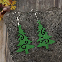 Christmas Tree Wooden Earrings Earrings