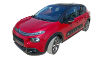 Red Citroën C3 hatchback with black roof and wheel arches, perfect choice with PureTech feel petrol engine