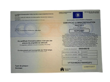 Belgian vehicle registration certificate Part II for Citroen C3 1.2i PureTech Feel
