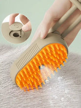 Beige-orangefarbener Reinigungsbad-Haustiermassagebürste mit Silikonborsten