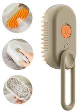 Beige-orangefarbener Reinigungs- und Massagebürste für Haustiere mit ergonomischem Griff