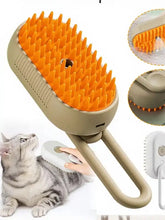 Orange-beige doppelseitige Reinigungsbad-Tiermassagebürste mit flexiblen Borsten