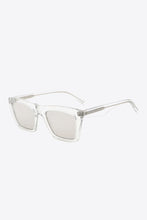 Rectangle Frame Clear Cellulose Propionate Sunglasses Silver Lenses Light Gray One Size