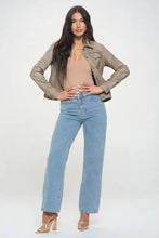 Coalition LA Button Down Cargo Vegan Leather Shacket Woman Outerwear
