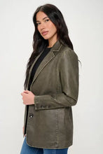 Coalition LA Single-Breasted Vegan Leather Blazer Woman Outerwear