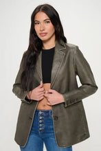 Coalition LA Single-Breasted Vegan Leather Blazer Woman Outerwear