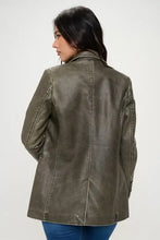 Coalition LA Single-Breasted Vegan Leather Blazer Woman Outerwear