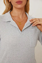 Collared Neck Dropped Shoulder T-Shirt Woman T Shirts