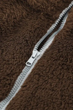 Color Block Half Zip Long Sleeve Fuzzy Sweatshirt Woman Sweatshirts