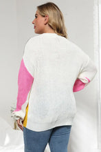 Color Block Knit Sweater Long Sleeve Pullover for Women Sweater Pullovers