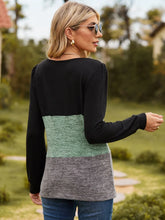 Color Block Long Sleeve Top for Women
