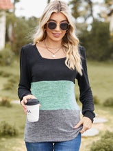Color Block Long Sleeve Top for Women
