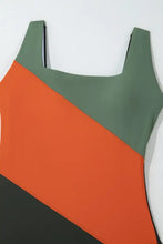 Color Block One Piece Swimsuit with Removable Padding and Moderate Stretch Swimwear