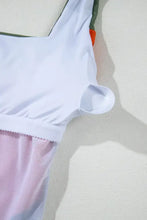 Color Block One Piece Swimsuit with Removable Padding and Moderate Stretch Swimwear