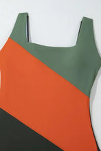 Color Block One Piece Swimsuit with Removable Padding and Moderate Stretch Swimwear
