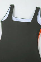 Color Block One Piece Swimsuit with Removable Padding and Moderate Stretch Swimwear