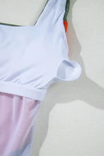 Color Block One Piece Swimsuit with Removable Padding and Moderate Stretch Swimwear