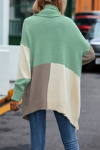 Color Block Open Front Cardigan with Long Sleeve Length for Women
