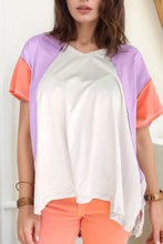 Color Block Oversized Cotton T-Shirt for Women