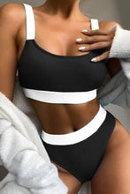 Color Block Pink and Yellow Ribbed Bikini Set for Women Woman Swim sets