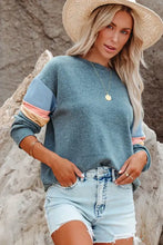 Colorblock Rundhals Langarm Sweatshirt Damen Sweatshirts