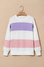 Color Block Round Neck Long Sleeve Sweatshirt Woman Sweatshirts
