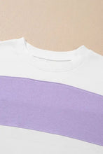 Color Block Round Neck Long Sleeve Sweatshirt Woman Sweatshirts