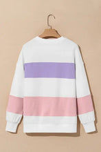 Color Block Round Neck Long Sleeve Sweatshirt Woman Sweatshirts