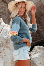 Colorblock Rundhals Langarm Sweatshirt Damen Sweatshirts