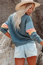 Colorblock Rundhals Langarm Sweatshirt Damen Sweatshirts