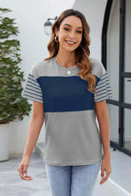 Color Block Short Sleeve T-Shirt for Women