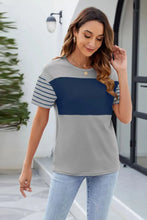 Color Block Short Sleeve T-Shirt for Women