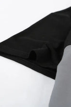 Color Block Side Slit Round Neck T-Shirt Woman T Shirts