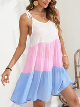 Color Block Spaghetti Strap Cover-Up Dress Swimwear Cover-Ups