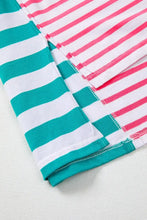 Color Block Striped Batwing Sleeve Cotton T Shirt for Women Woman T Shirts