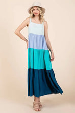 Color Block Tiered Maxi Dress in Pastel Layers Casual Dresses