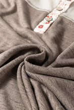 Color Block Tunic with Floral Bell Sleeves Woman T Shirts