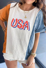 Color Block USA Graphic Tee for Women