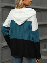 Color Blocked Hooded Sweater for Women