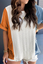 Color Blocked Knit T Shirt for Women