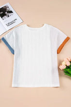 Color Blocked Knit T Shirt for Women Woman T Shirts