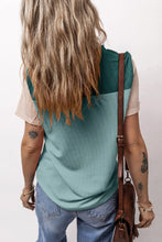 Color Blocked Ribbed Knit Top for Women