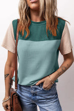 Color Blocked Ribbed Knit Top for Women