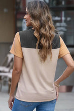 Kleurgeblokte Geribbelde Gebreide Top voor Dames Dames T-shirts