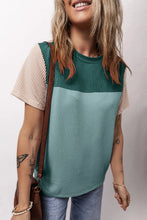 Color Blocked Ribbed Knit Top for Women