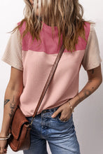 Color Blocked Ribbed Knit Top for Women