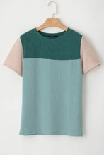 Color Blocked Ribbed Knit Top for Women Woman T Shirts