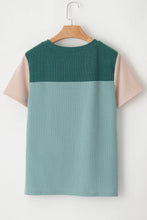 Color Blocked Ribbed Knit Top for Women
