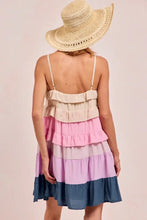 BiBi Color Blocked Tiered Dress Casual Dresses